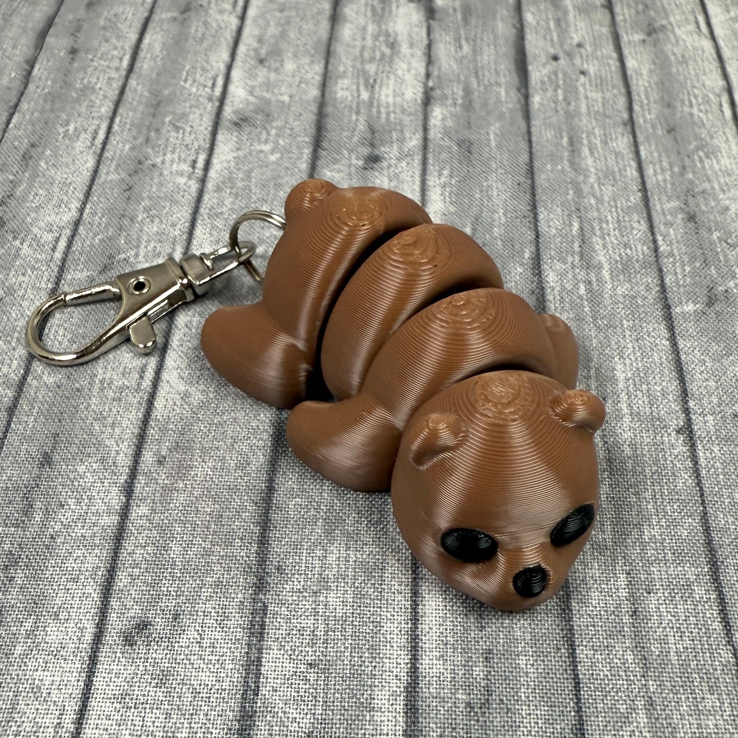 Bella Bear Fidget Critter Brown Keychain
