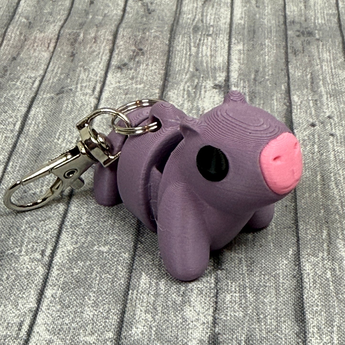 Cora Capybara Purple Cute Keychain