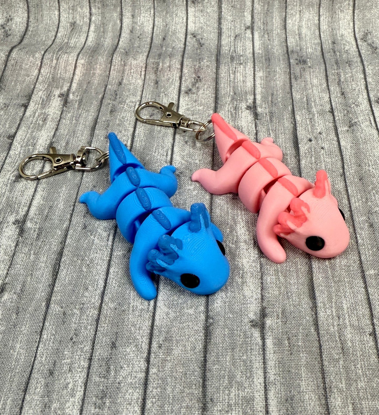 Axolotl Keychain Blue Pink