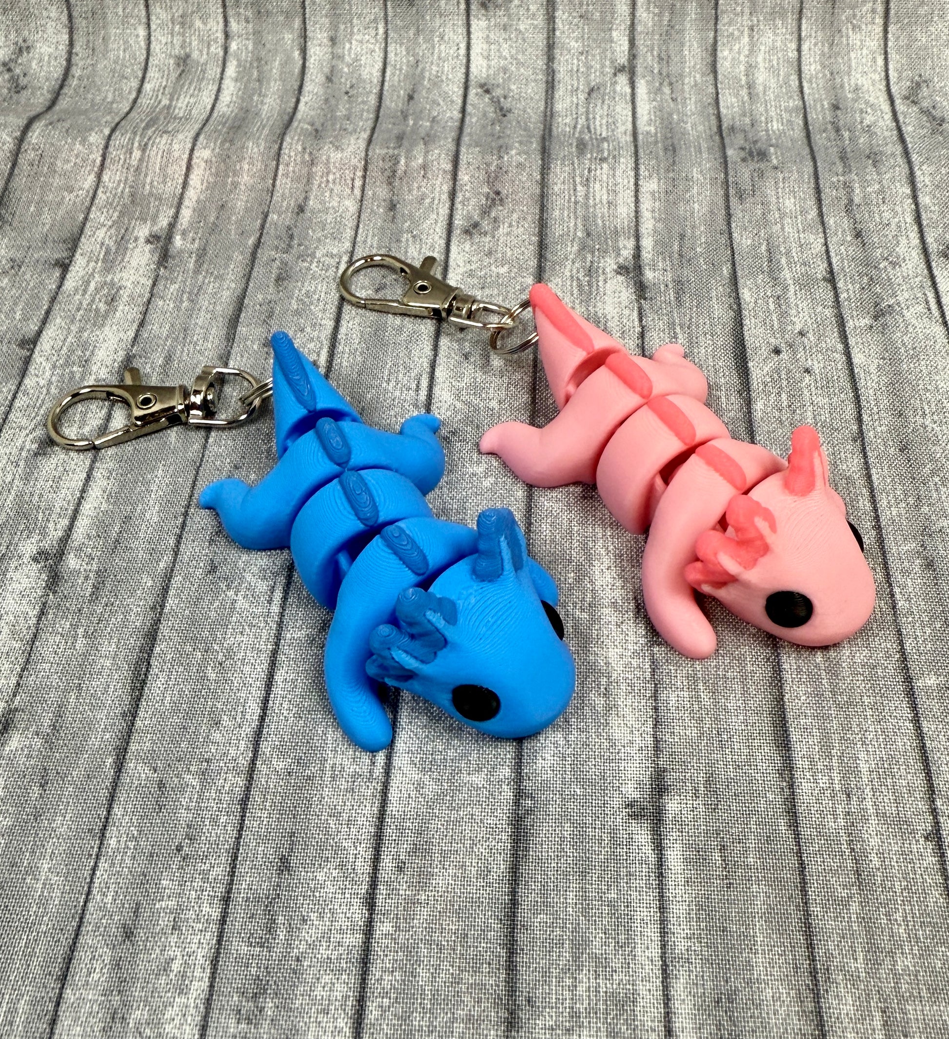 Axolotl Keychain Blue Pink