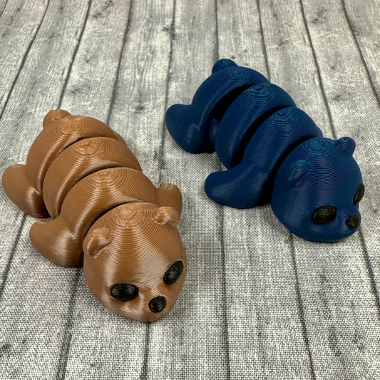 Bella and Baxter Bear Fidget Critter Brown Blue
