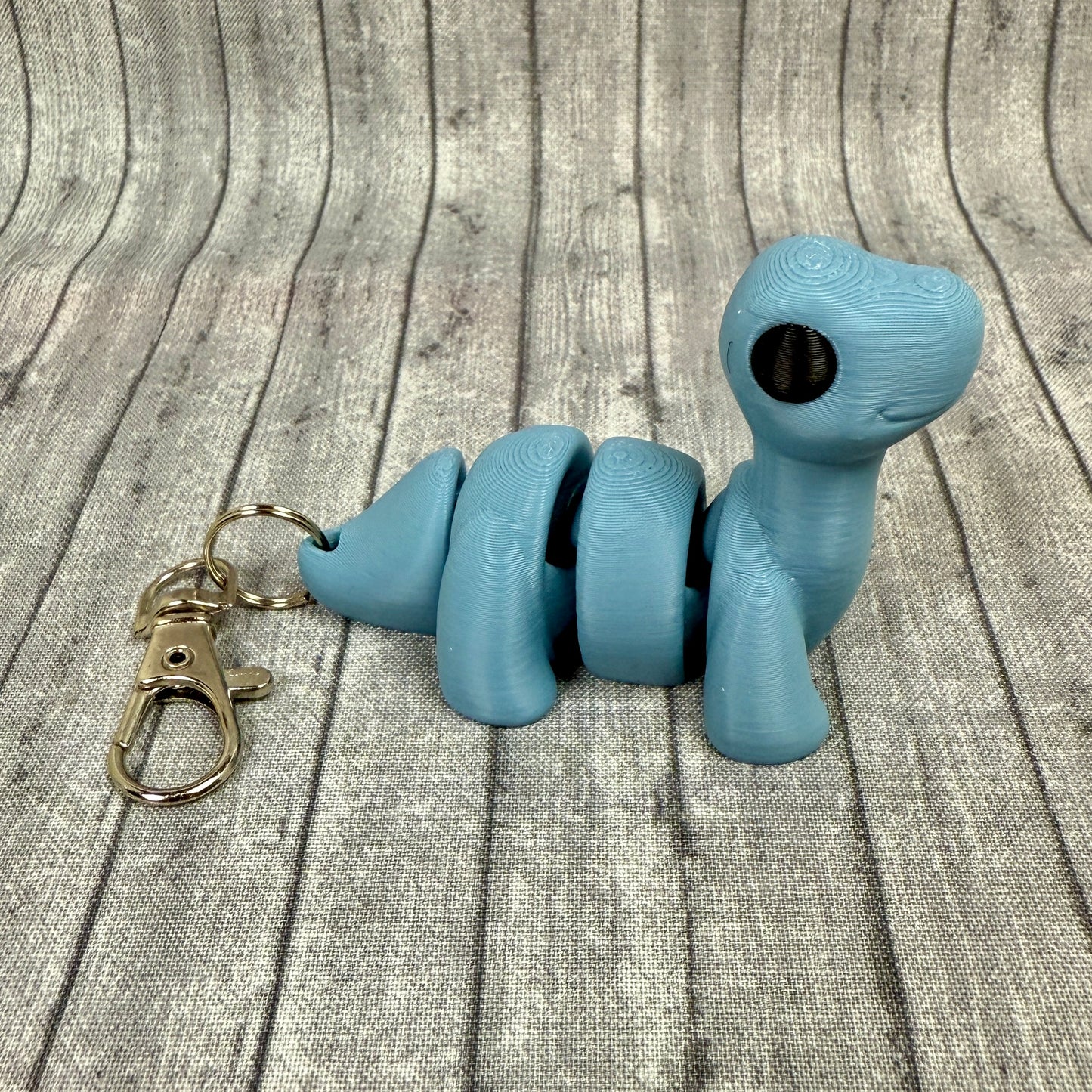 Bo brontosaurus Blue Gray Fidget Toy Keychain