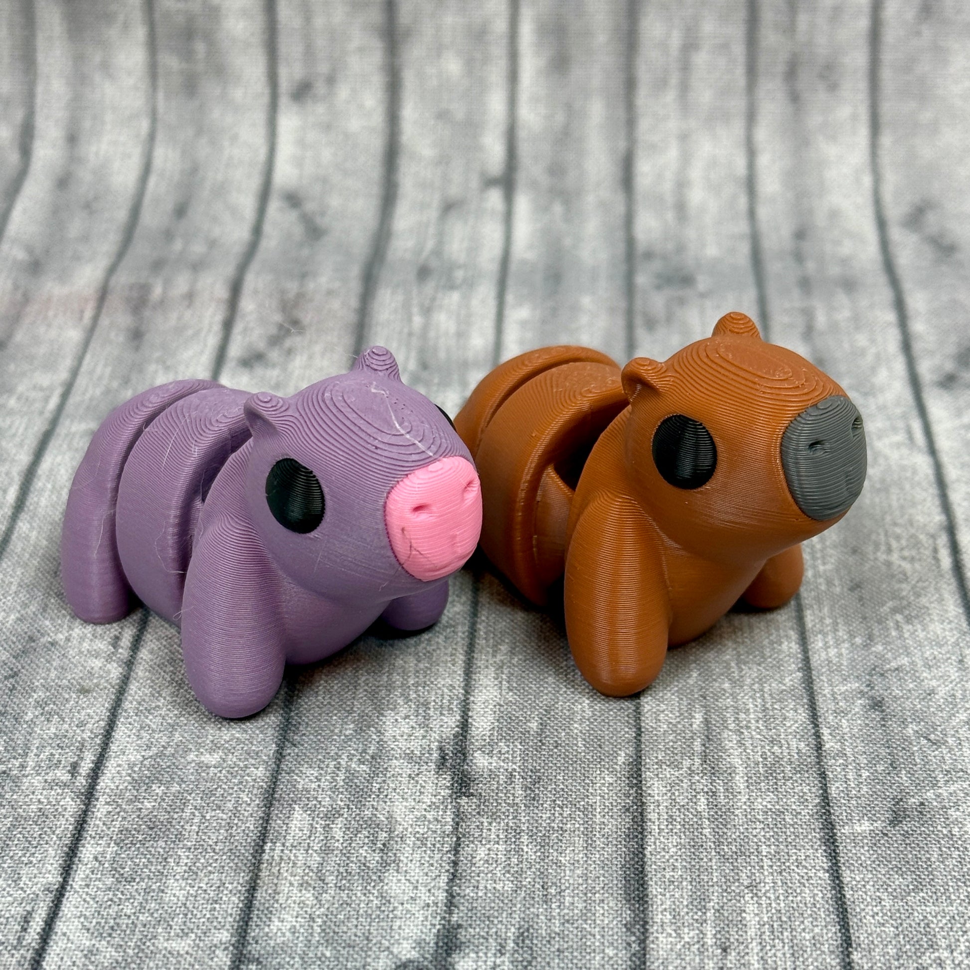 Cora and Carl Capybara Purple Brown Cute