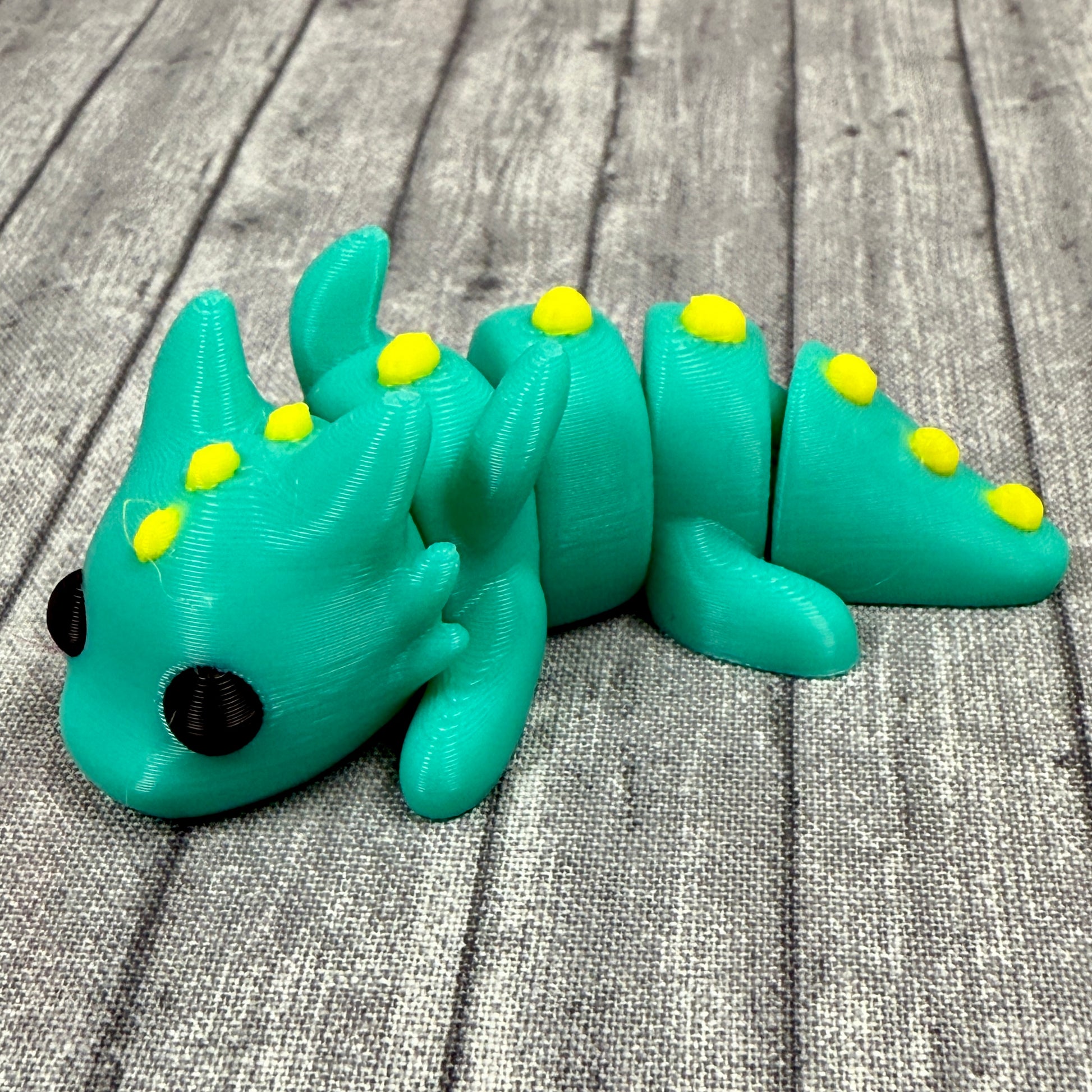 Disco Dragon Teal and Yellow Top