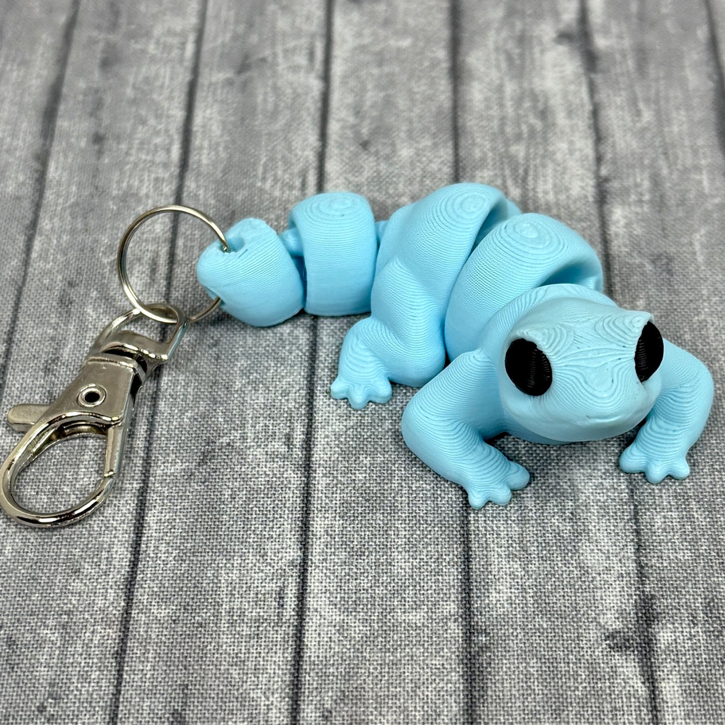 Luna Lizard Blue Fidget Toy Keychain