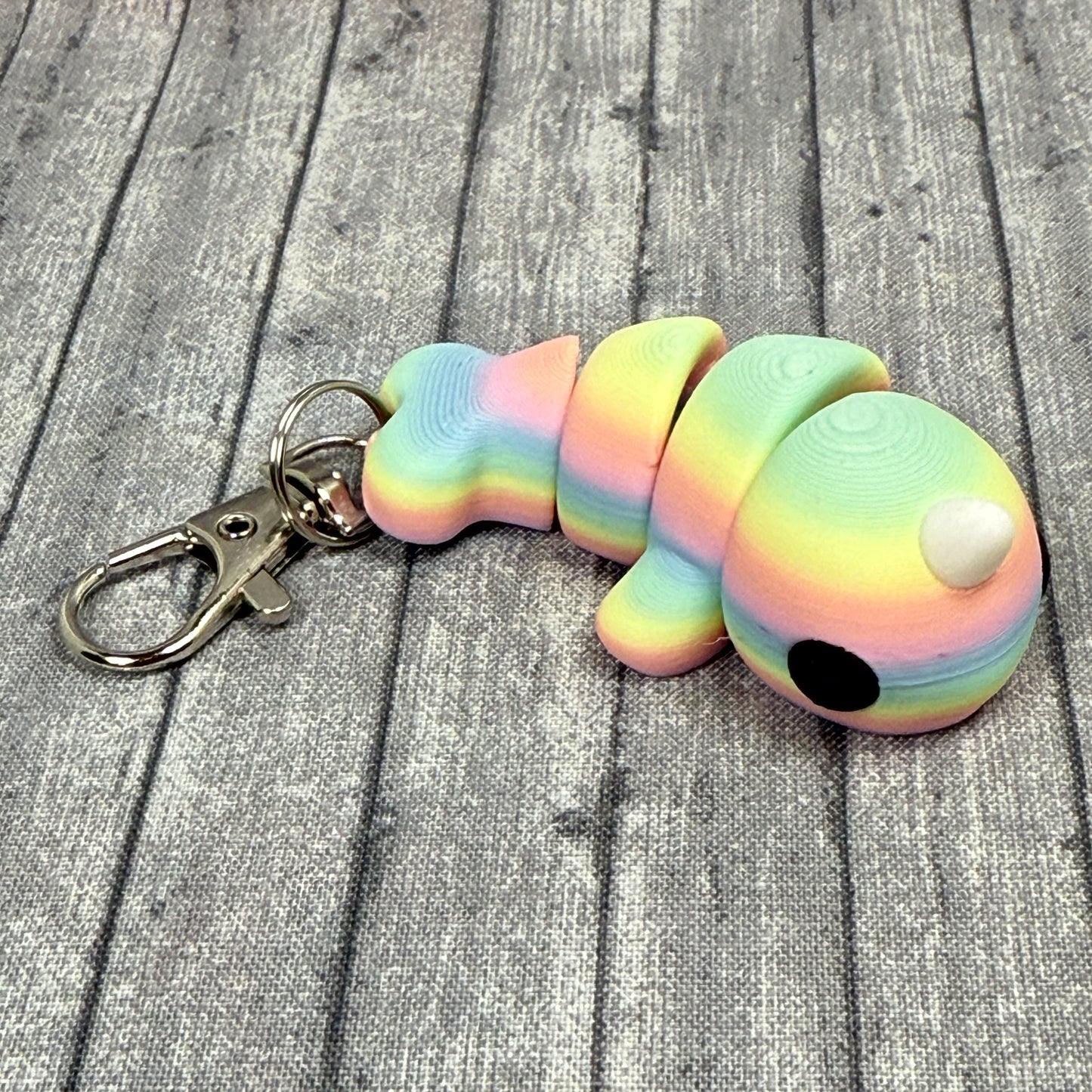 Nelly Narwal Fidget Toy Multicolored Pastel Keychain