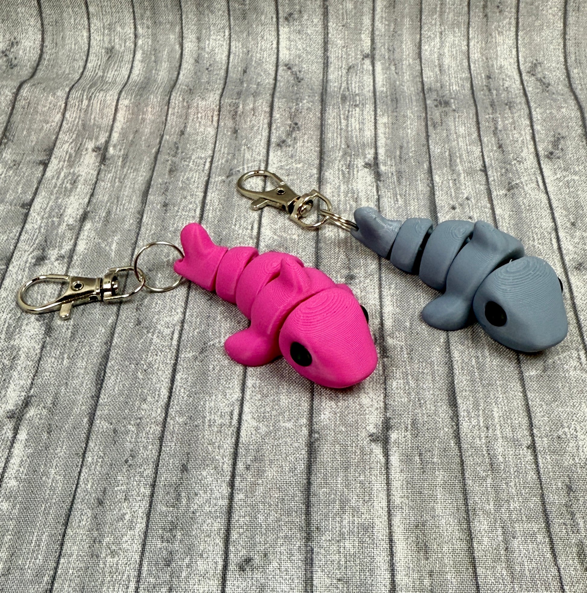 Sandy and Sean Shark Keychain