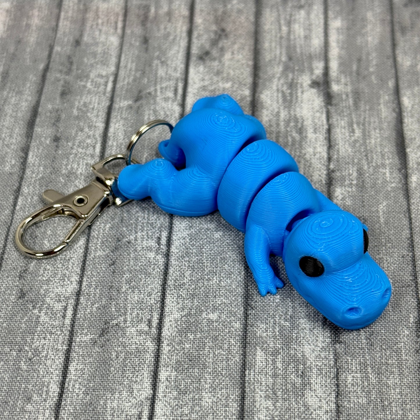 Tyra T-Rex fidget toy Blue keychain